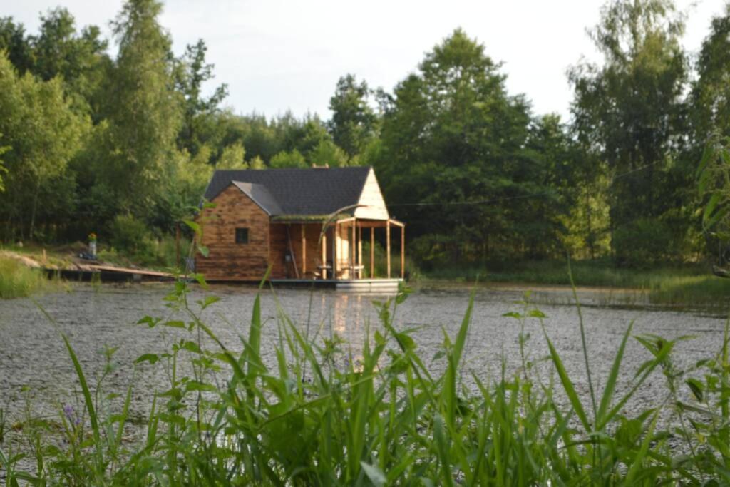 Heather Hut, Off-Grid Cottage On A Pond+2 Ha Darzkowo Luaran gambar